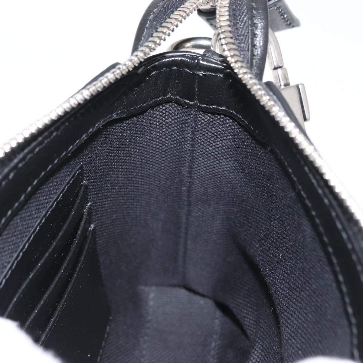 GUCCI GG Supreme Shoulder Bag PVC Black Silver 723306 Auth ka1628M