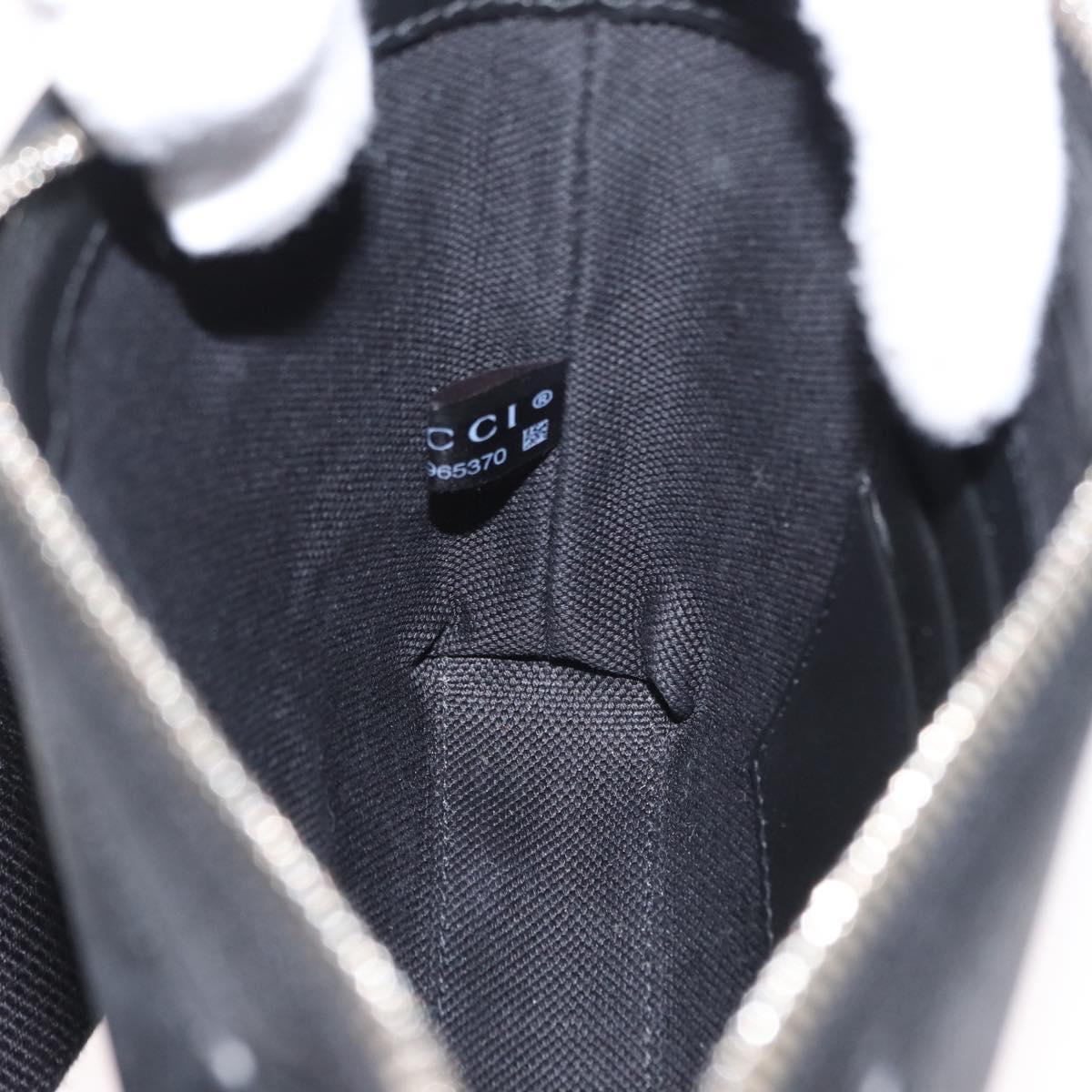 GUCCI GG Supreme Shoulder Bag PVC Black Silver 723306 Auth ka1628M