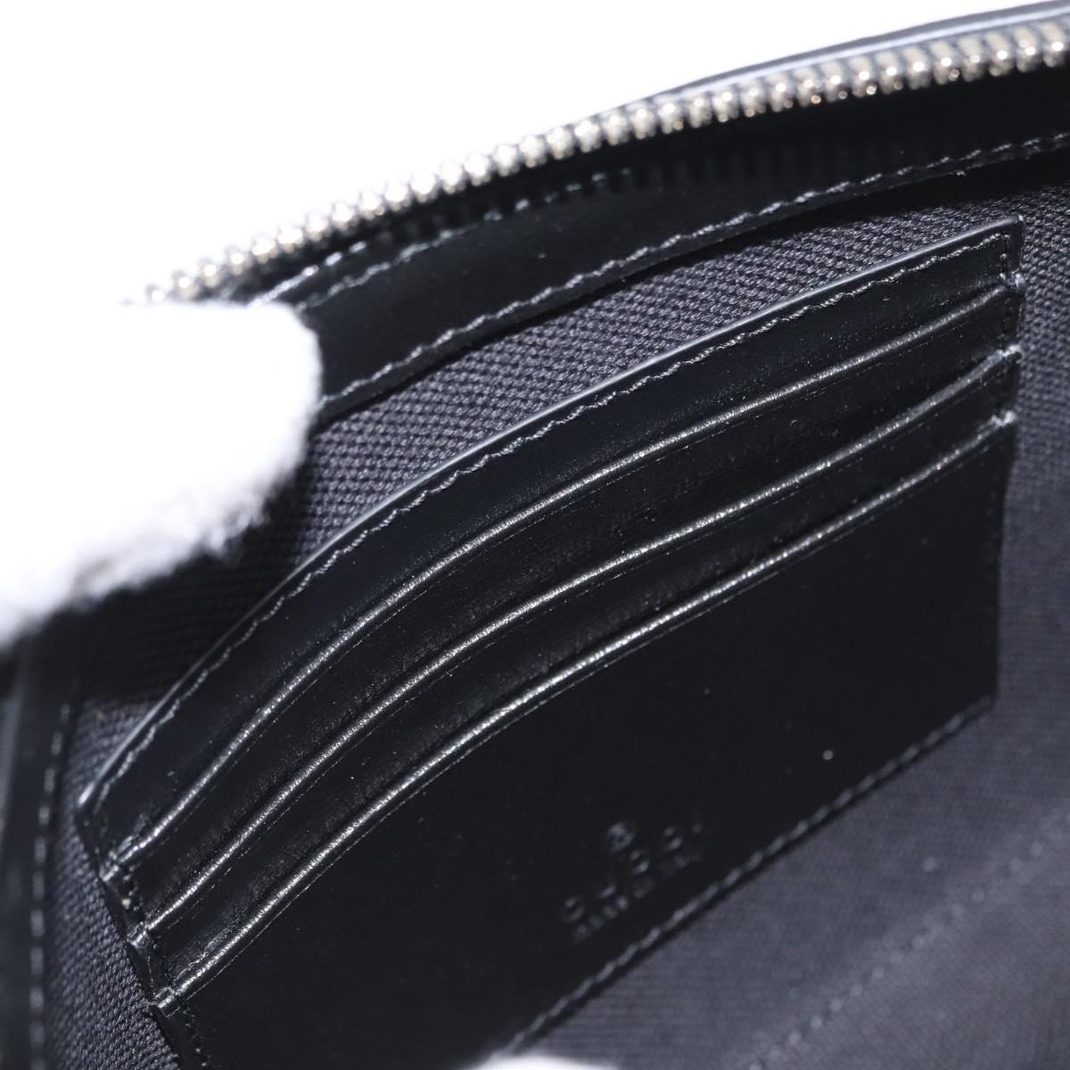 GUCCI GG Supreme Shoulder Bag PVC Black Silver 723306 Auth ka1628M