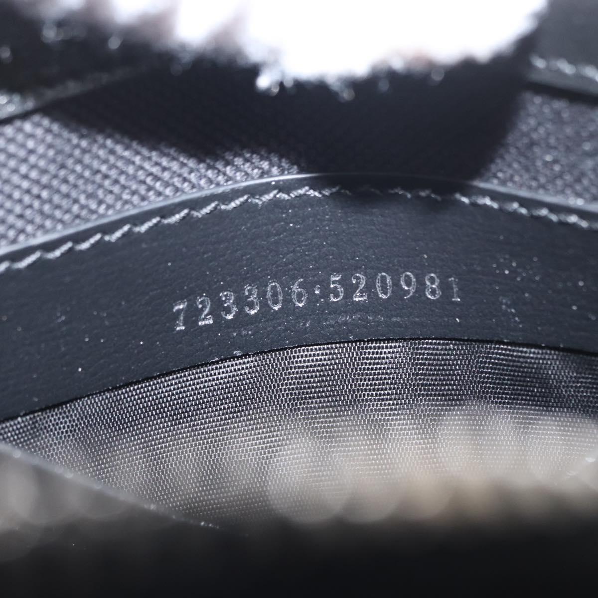 GUCCI GG Supreme Shoulder Bag PVC Black Silver 723306 Auth ka1628M