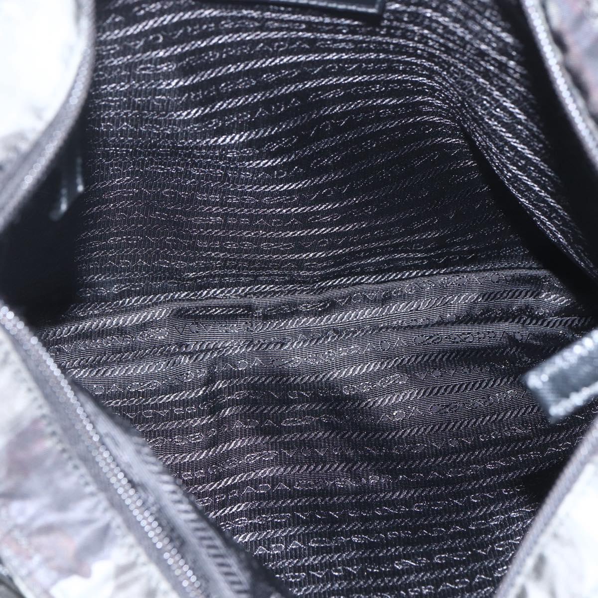 PRADA Camouflage Shoulder Bag Nylon Green Silver Auth ka1631V