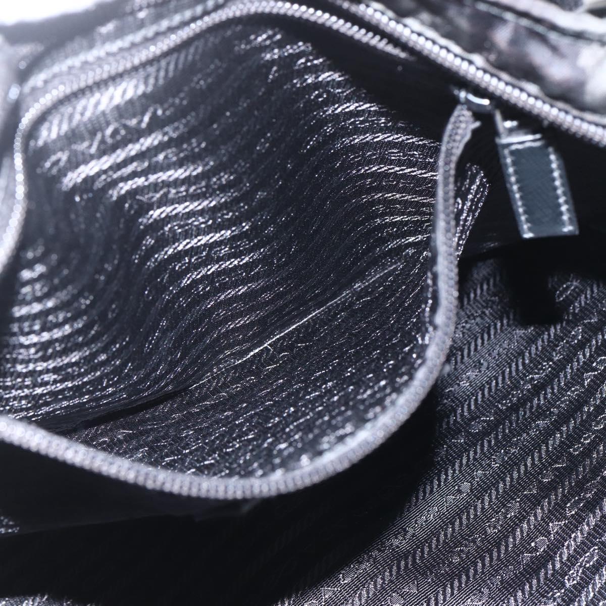 PRADA Camouflage Shoulder Bag Nylon Green Silver Auth ka1631V