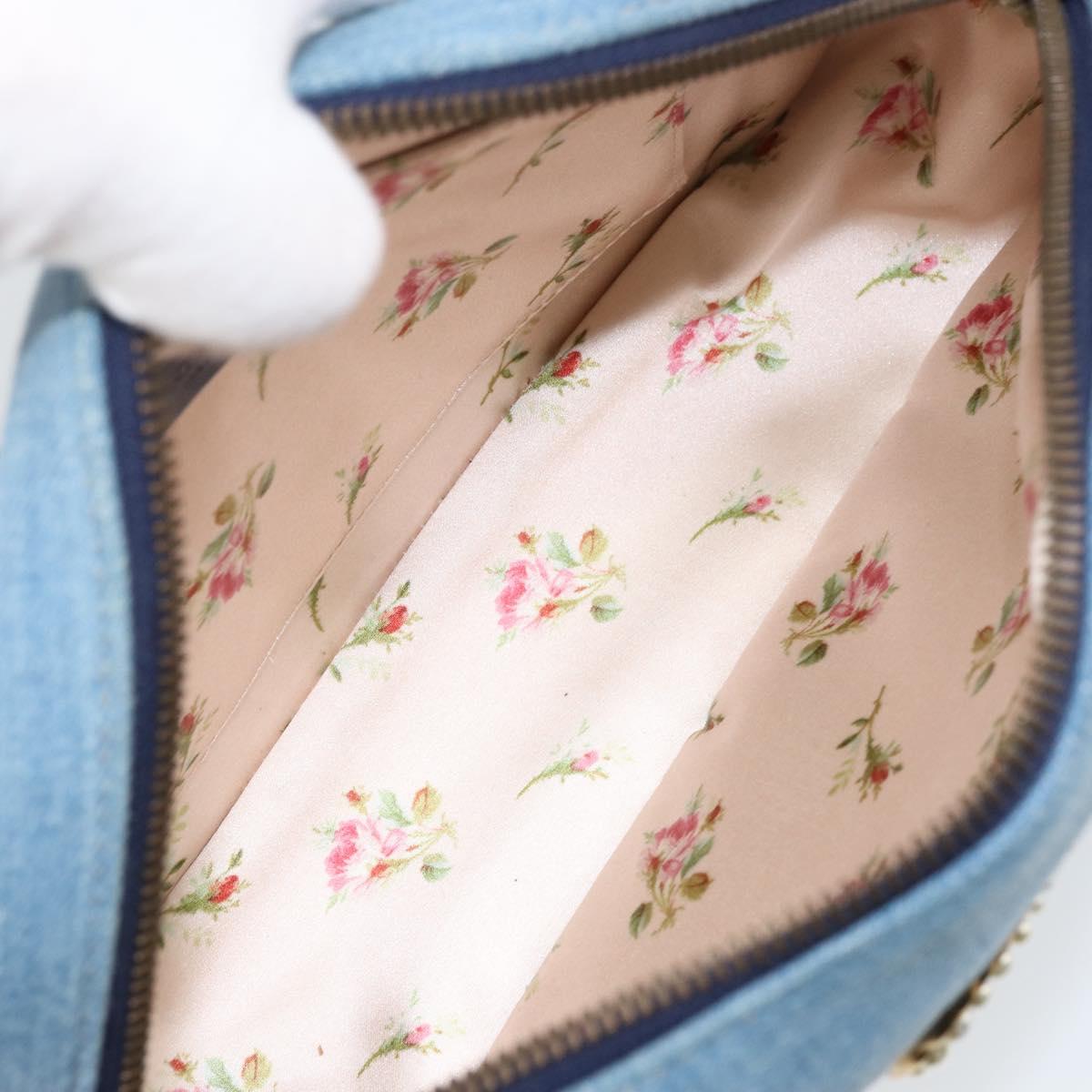 GUCCI Small Camera bag GG Marmont Bag Denim Light Blue 447632 Auth ka1639SAV