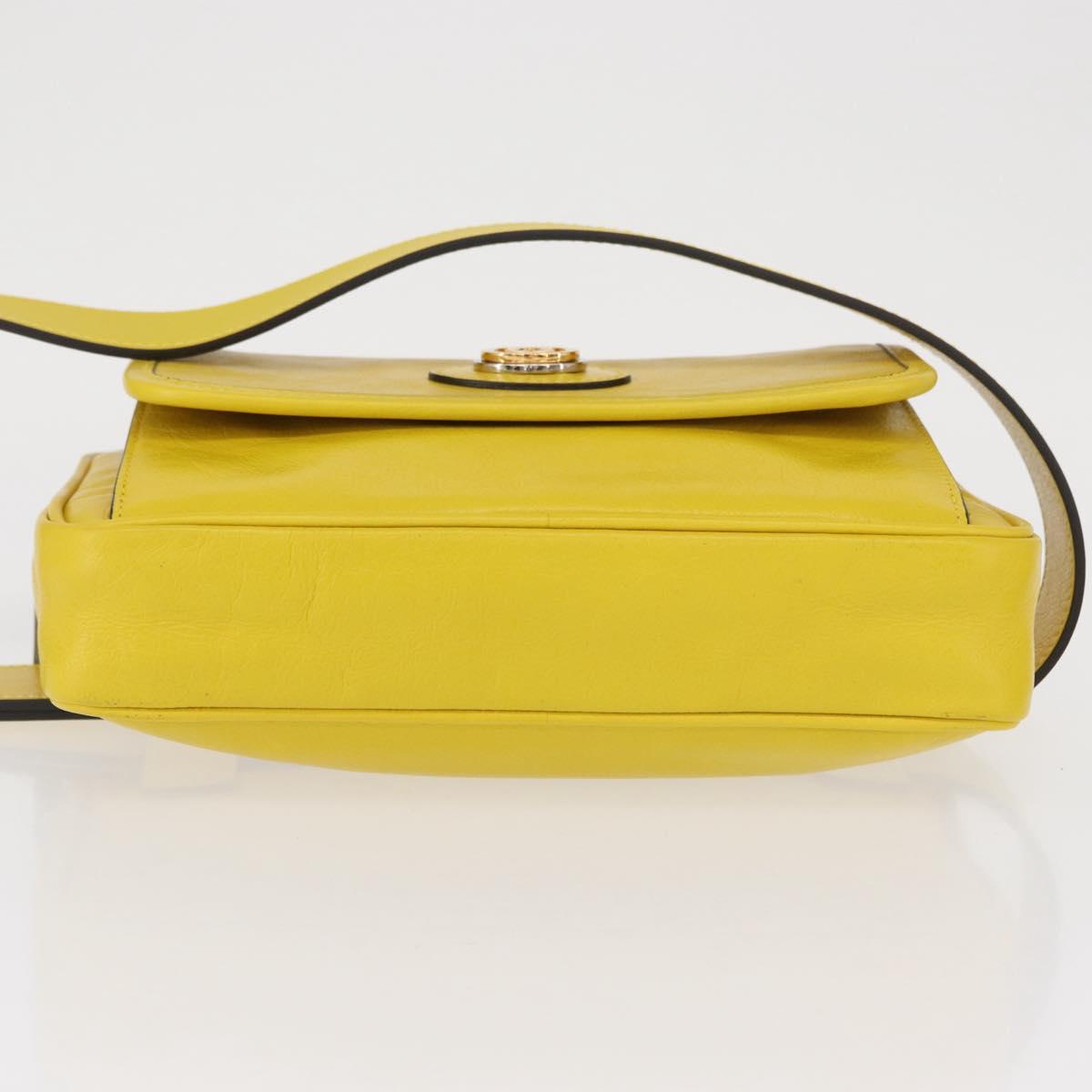 GUCCI Waist bag Leather Yellow Silver 598080 Auth ka1647M