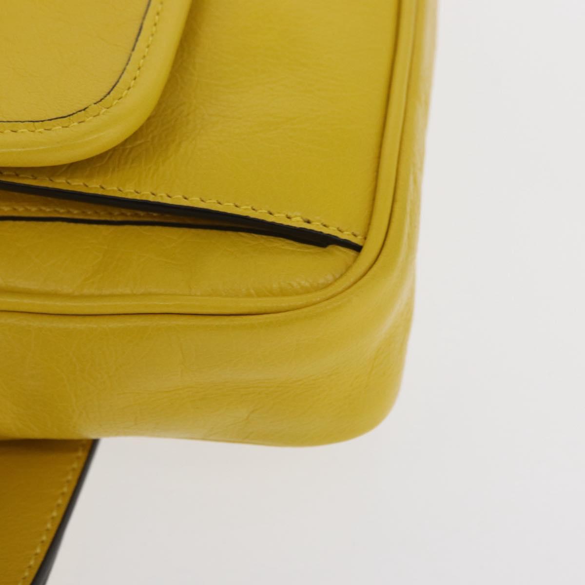 GUCCI Waist bag Leather Yellow Silver 598080 Auth ka1647M