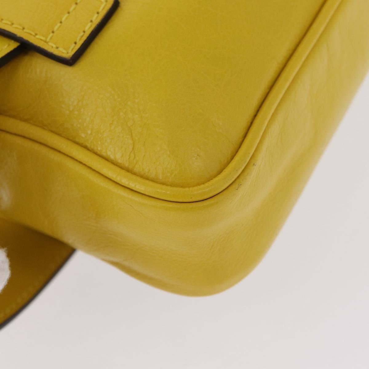 GUCCI Waist bag Leather Yellow Silver 598080 Auth ka1647M