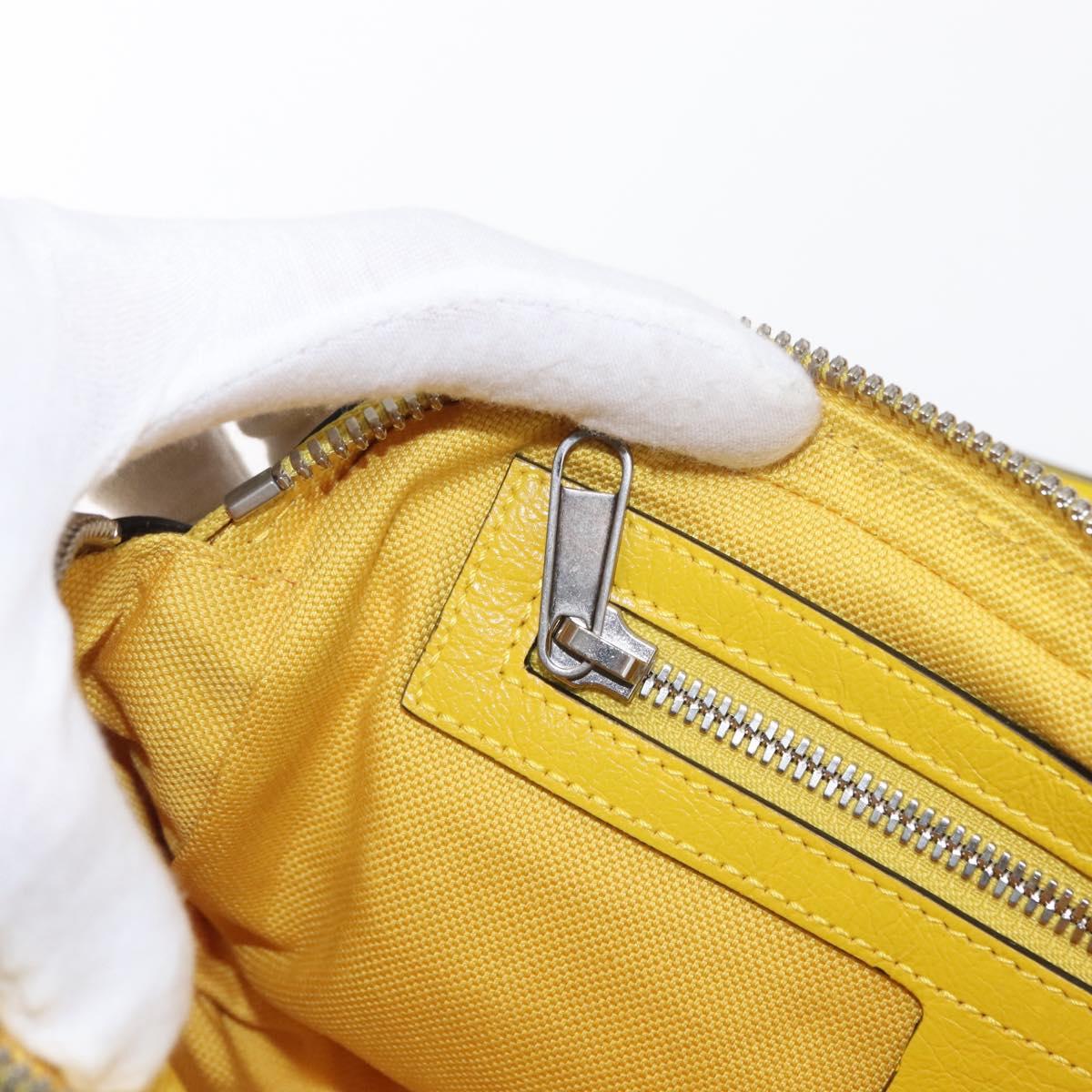 GUCCI Waist bag Leather Yellow Silver 598080 Auth ka1647M