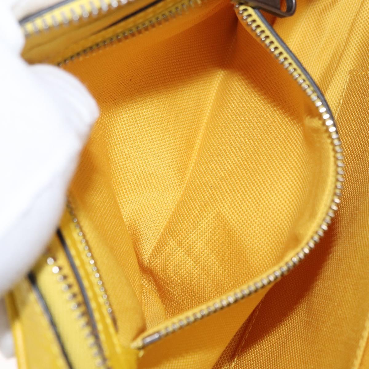 GUCCI Waist bag Leather Yellow Silver 598080 Auth ka1647M