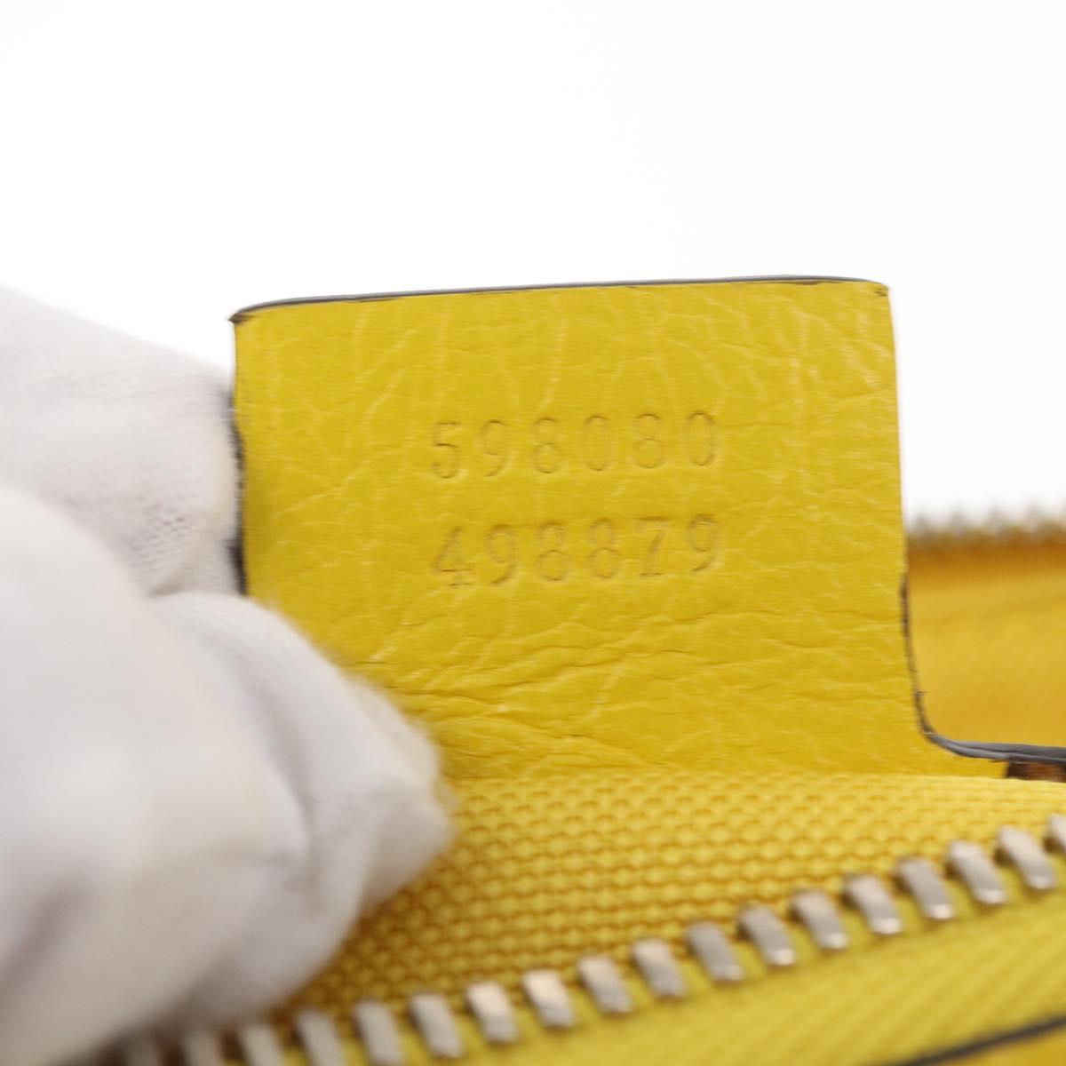 GUCCI Waist bag Leather Yellow Silver 598080 Auth ka1647M