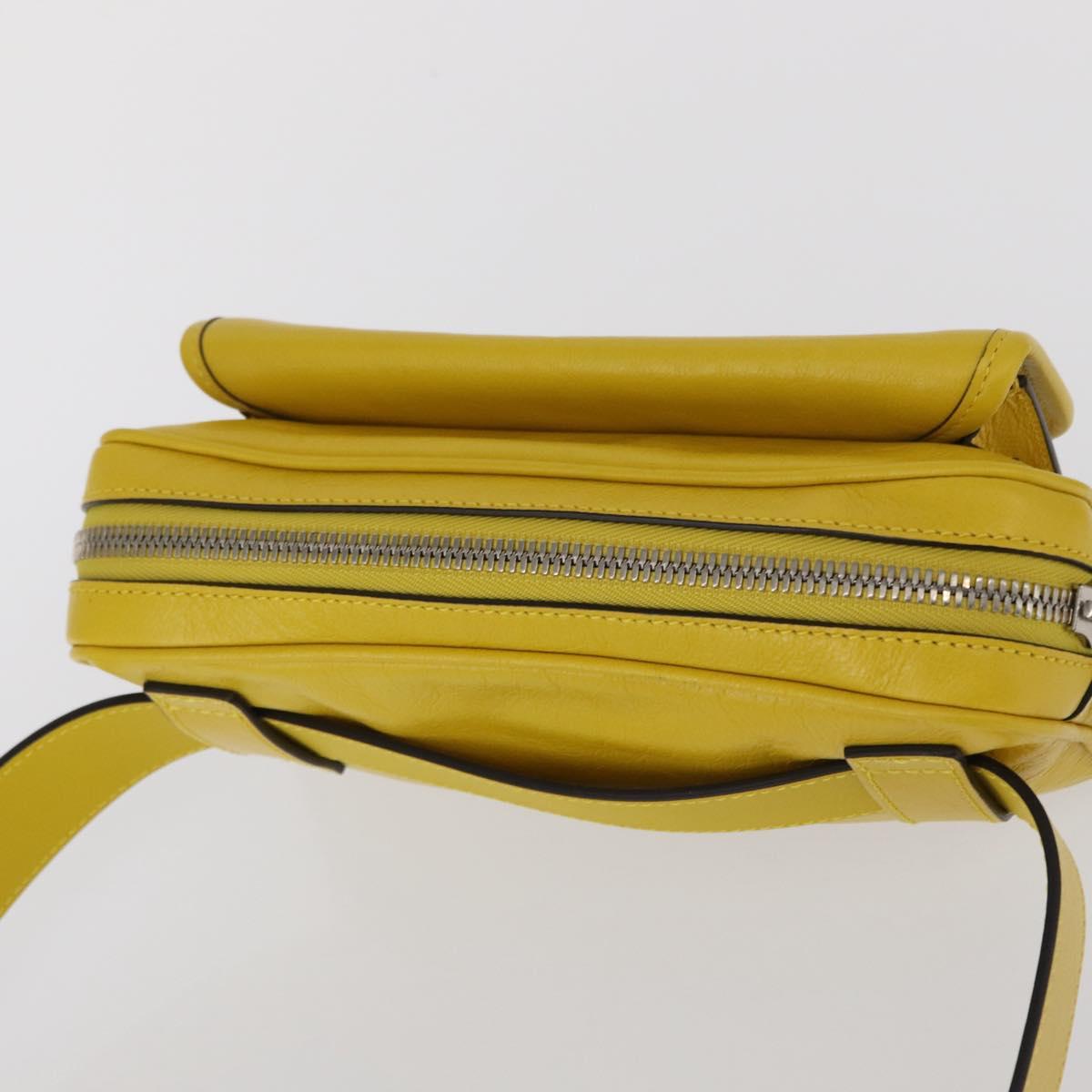 GUCCI Waist bag Leather Yellow Silver 598080 Auth ka1647M