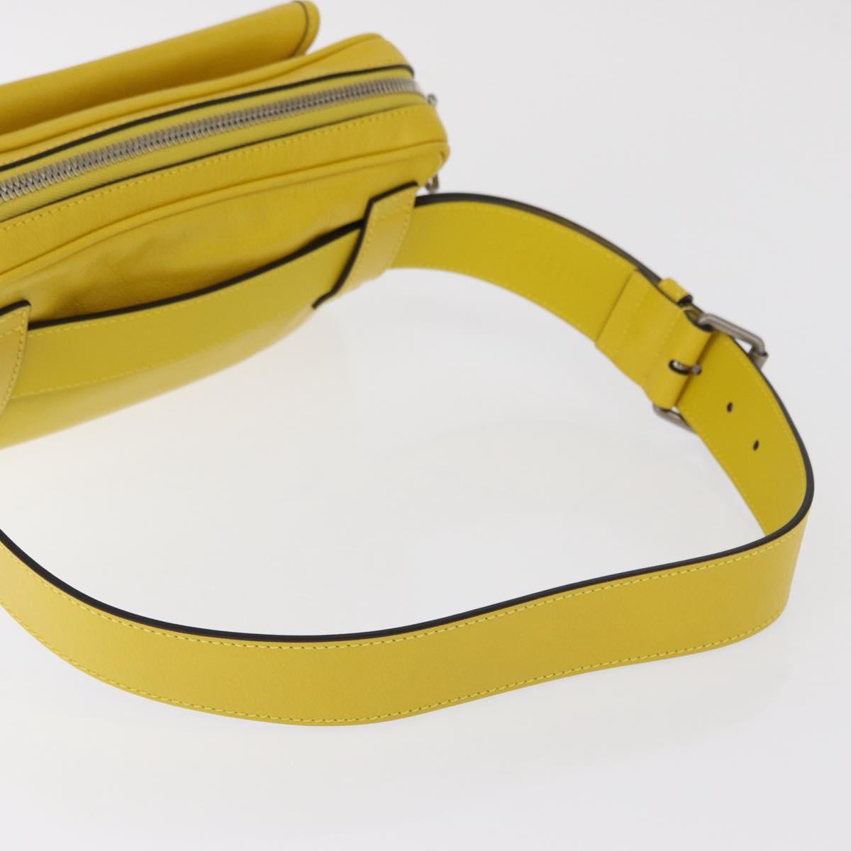 GUCCI Waist bag Leather Yellow Silver 598080 Auth ka1647M