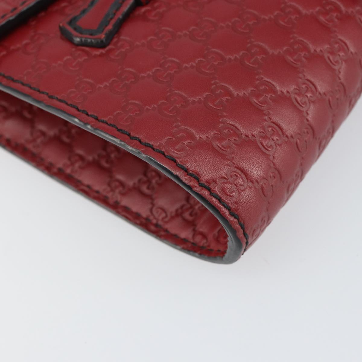GUCCI Horsebit Micro GG Canvas Emily Bag Leather Outlet Red 449636 Auth ka1651