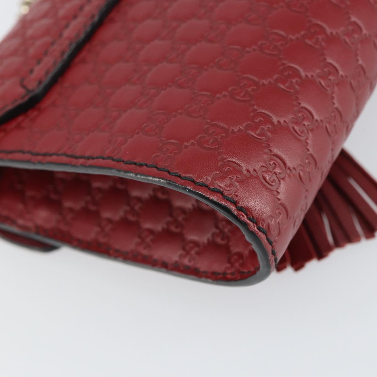 GUCCI Horsebit Micro GG Canvas Emily Bag Leather Outlet Red 449636 Auth ka1651