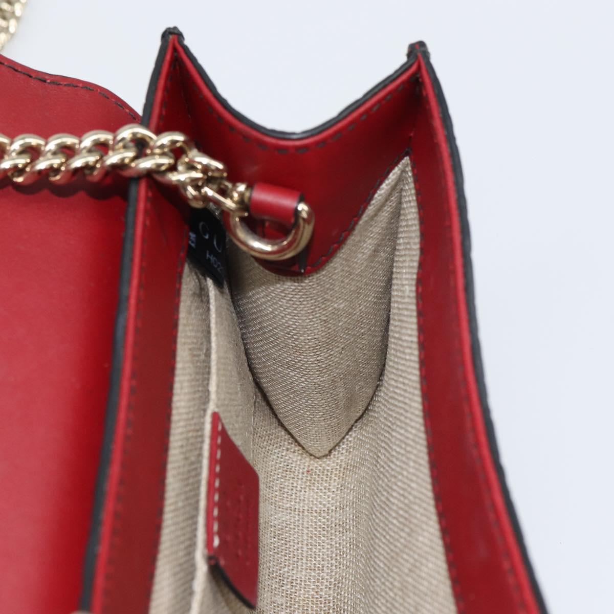 GUCCI Horsebit Micro GG Canvas Emily Bag Leather Outlet Red 449636 Auth ka1651