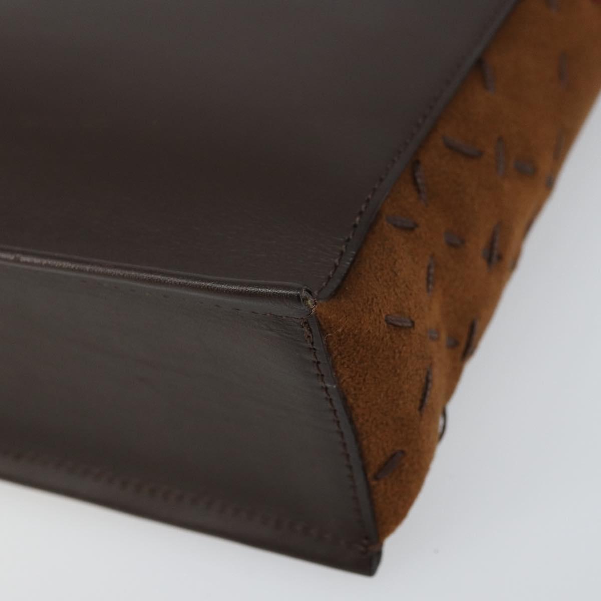 BURBERRY Shoulder Bag Leather Brown Silver Auth ka1655V