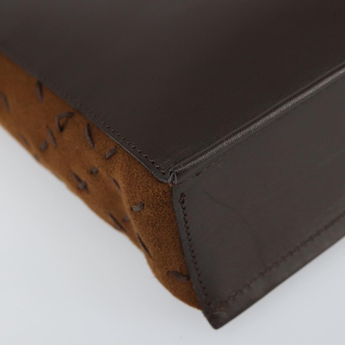 BURBERRY Shoulder Bag Leather Brown Silver Auth ka1655V