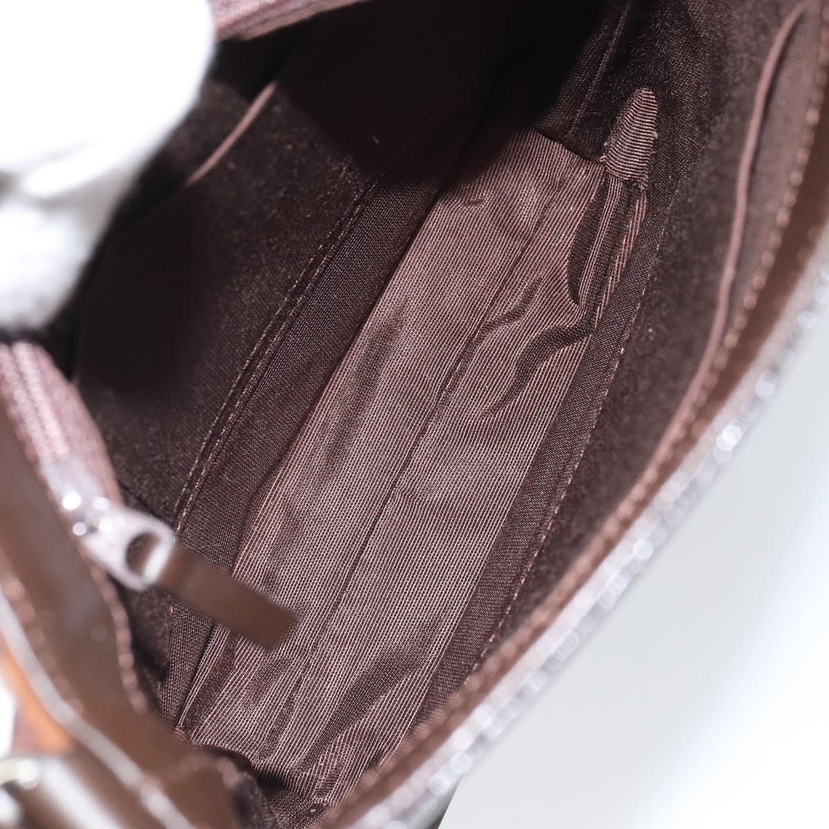 BURBERRY Shoulder Bag Leather Brown Silver Auth ka1655V