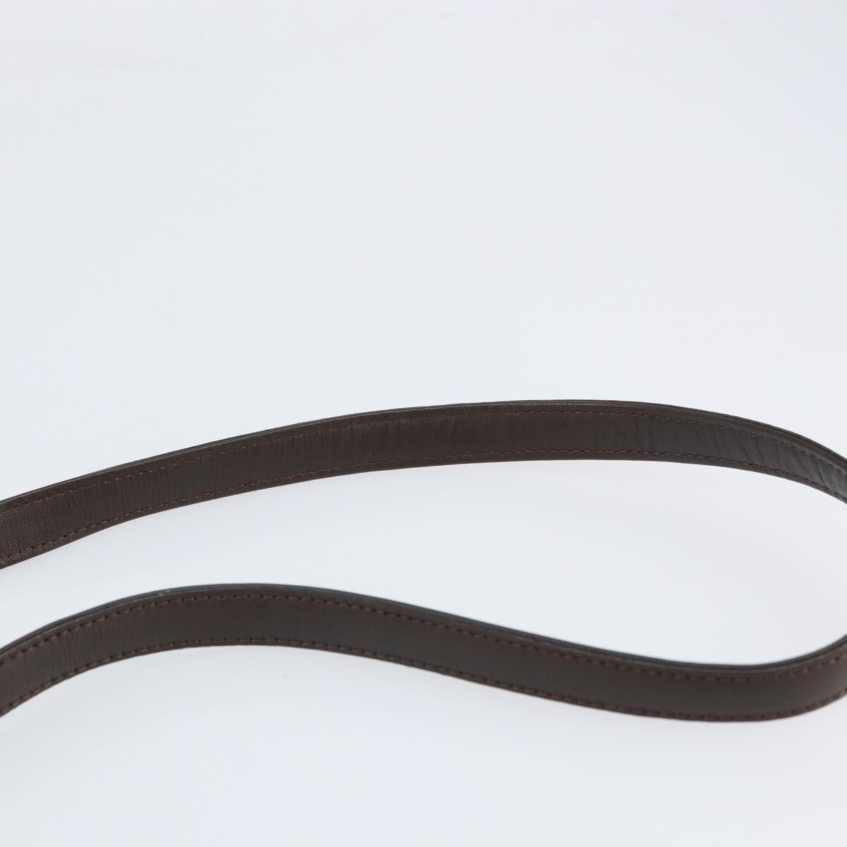 BURBERRY Shoulder Bag Leather Brown Silver Auth ka1655V