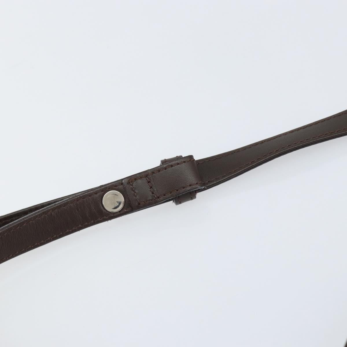 BURBERRY Shoulder Bag Leather Brown Silver Auth ka1655V