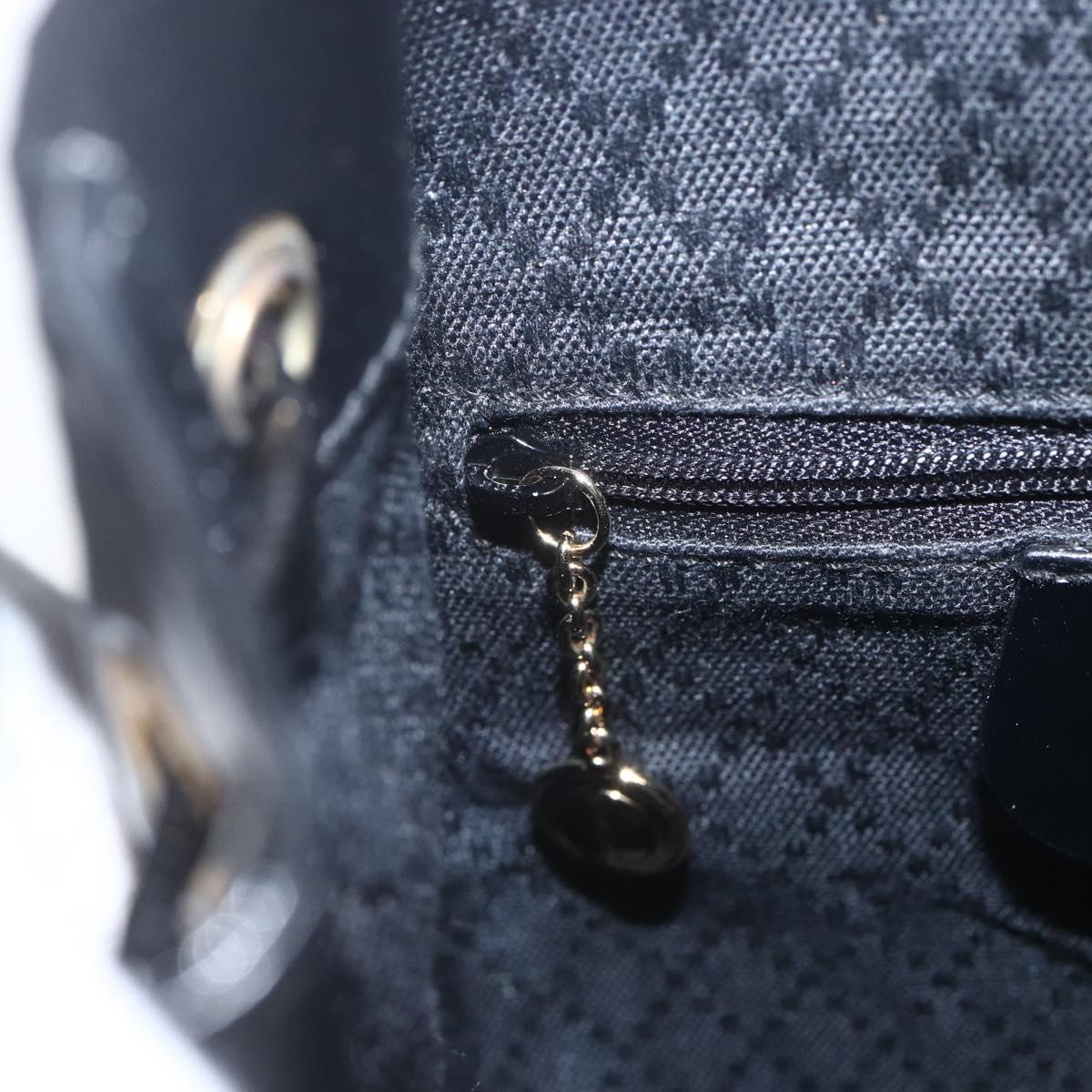 GUCCI Bamboo Backpack Patent leather Black Gold 003 1705 0030 Auth ka1659