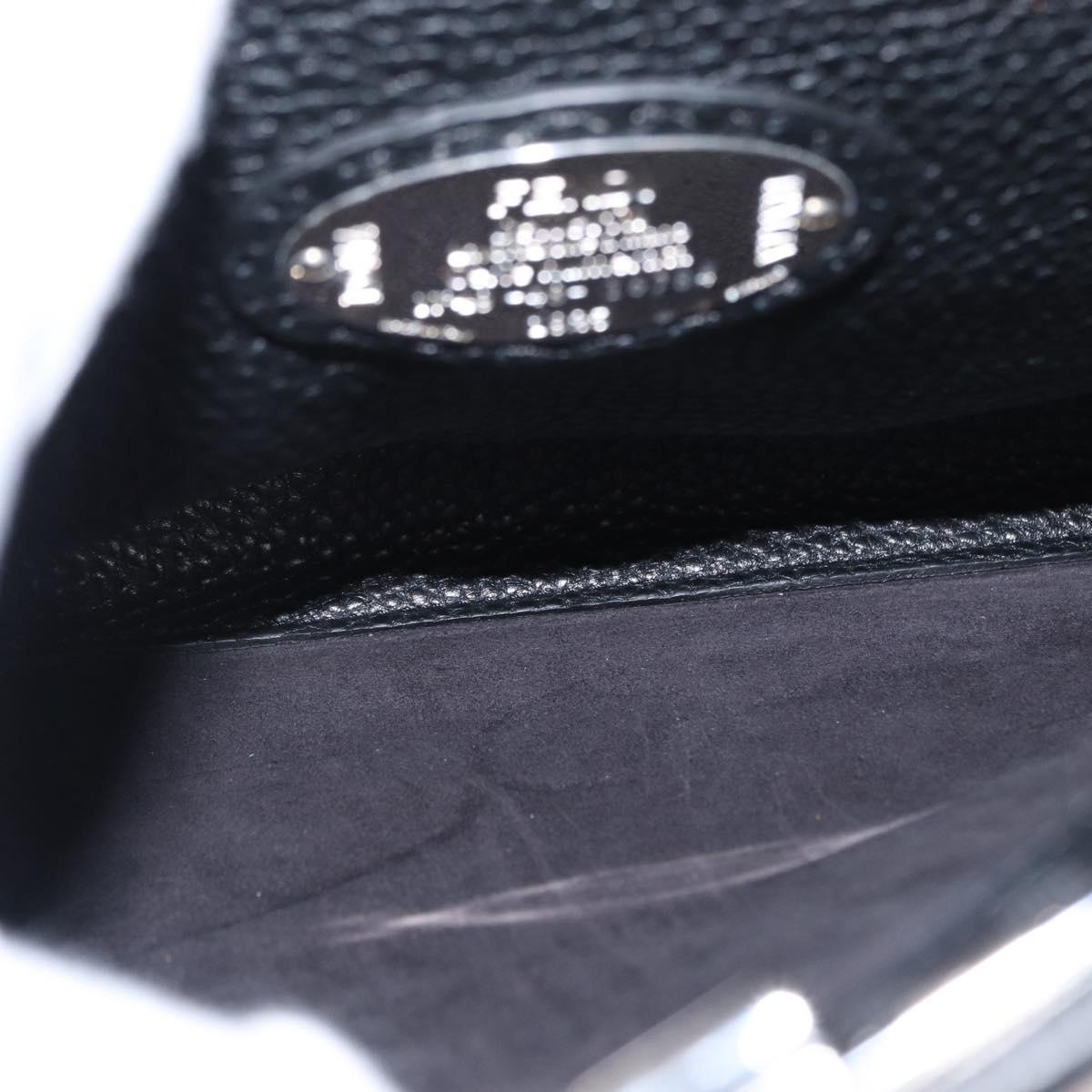 FENDI Selleria Peek A Boo Fit Hand Bag Leather 2way Black Silver Auth ka1663