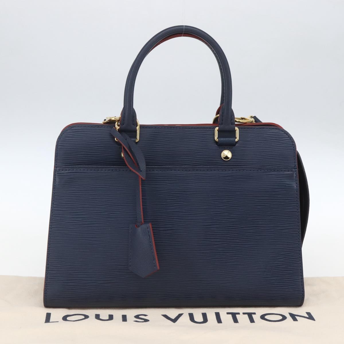 LOUIS VUITTON Epi Vaneau MM Hand Bag Andigo blue M51239 LV Auth ka1666SAM