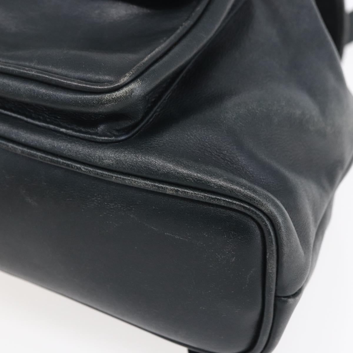 GUCCI Bamboo Backpack Leather Black Gold 003 1956 0030 Auth ka167