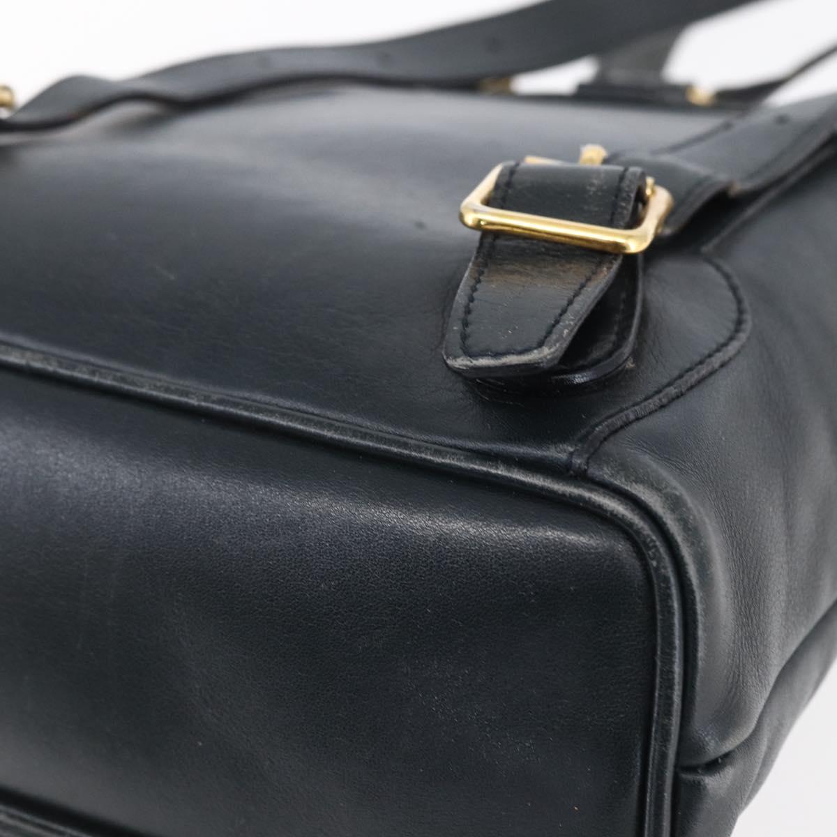 GUCCI Bamboo Backpack Leather Black Gold 003 1956 0030 Auth ka167