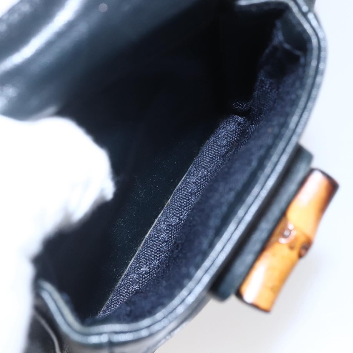 GUCCI Bamboo Backpack Leather Black Gold 003 1956 0030 Auth ka167