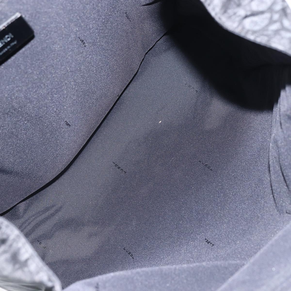 FENDI Hand Bag Nylon Black Silver Auth ka1675V
