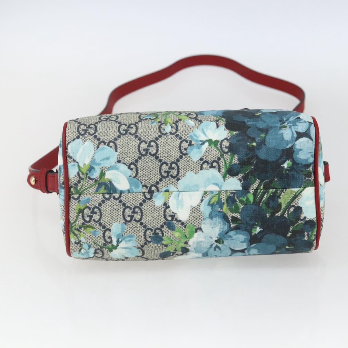 GUCCI GG Blooms Mini Boston Bag PVC 2way Red Navy 432123 Auth ka1682SAM