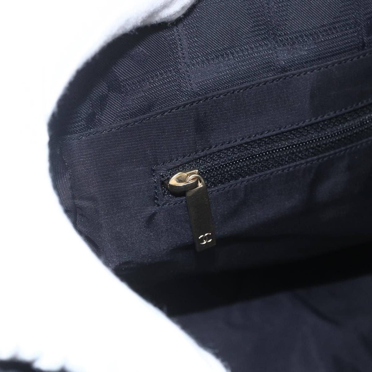 CHANEL New Travel Line Tote Bag Nylon Black Gold CC Auth ka1688