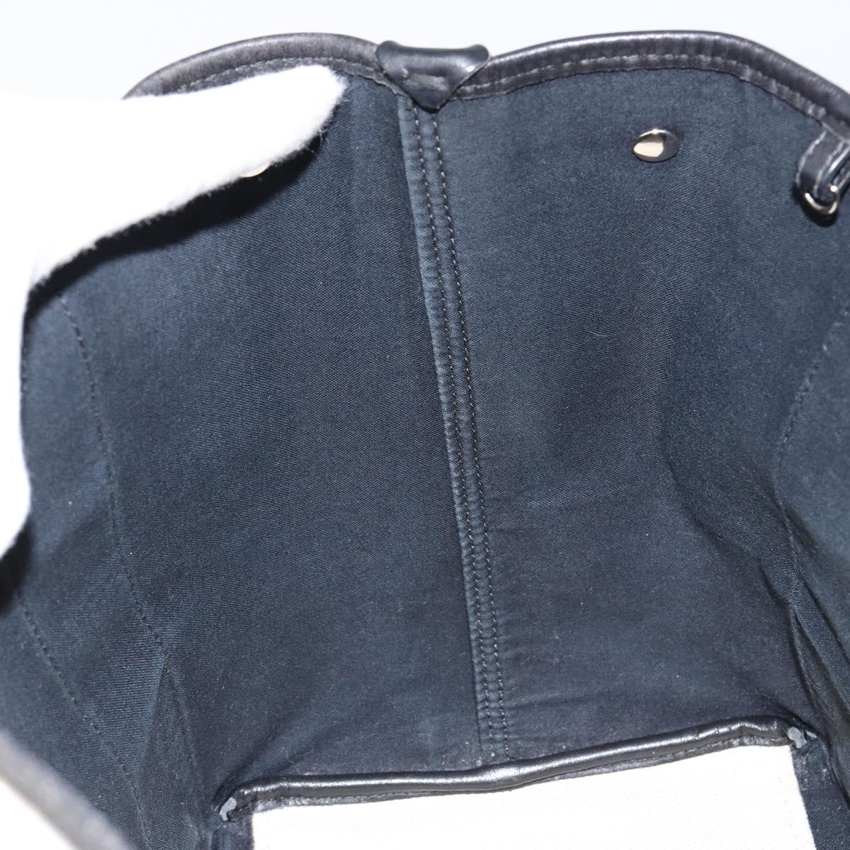 BALENCIAGA Navy Kabas S Hand Bag Canvas Black White 339933 Auth ka169