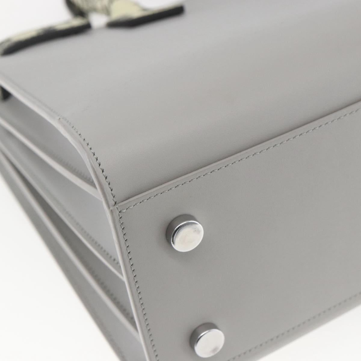 SAINT LAURENT Sac De Jour Baby Hand Bag Leather 2way Gray Silver Auth ka1699SAM