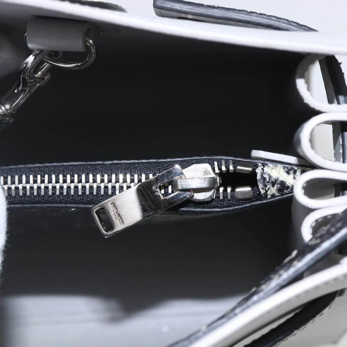 SAINT LAURENT Sac De Jour Baby Hand Bag Leather 2way Gray Silver Auth ka1699SAM