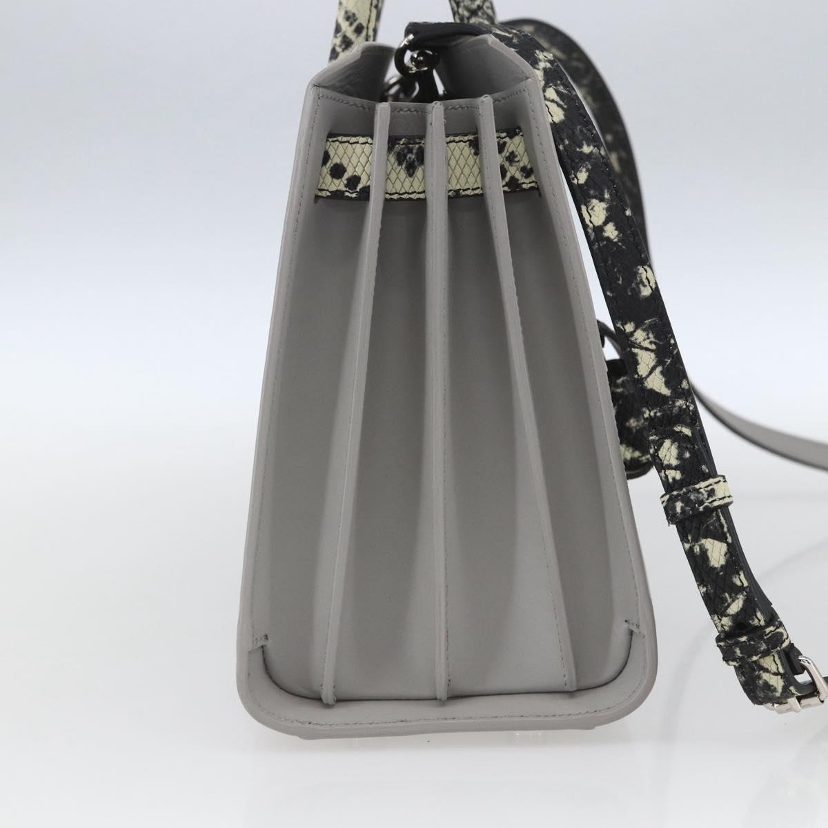 SAINT LAURENT Sac De Jour Baby Hand Bag Leather 2way Gray Silver Auth ka1699SAM