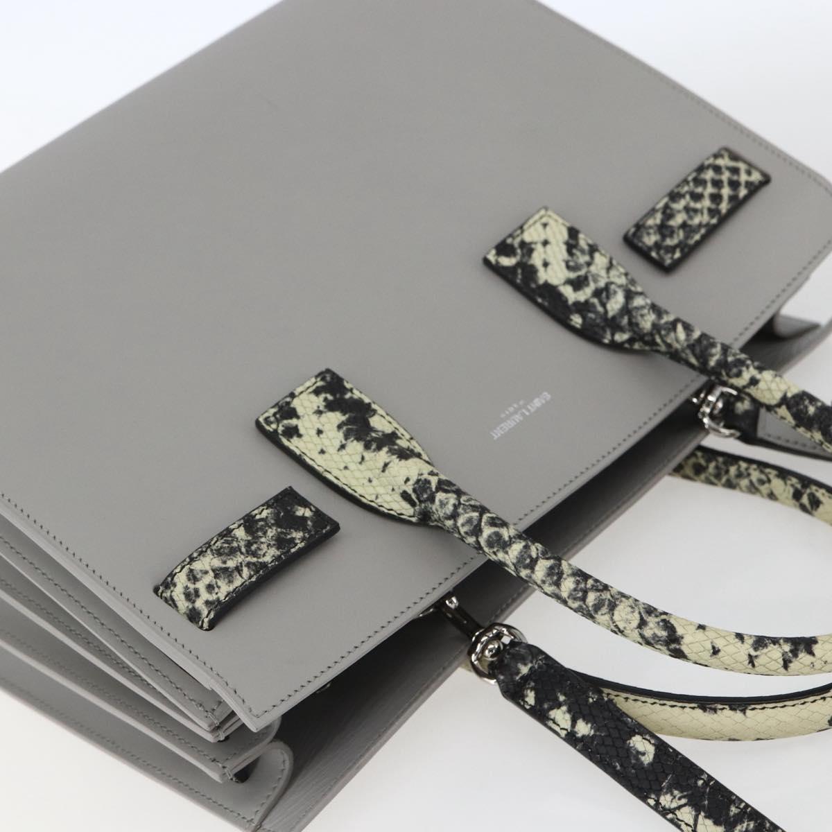 SAINT LAURENT Sac De Jour Baby Hand Bag Leather 2way Gray Silver Auth ka1699SAM