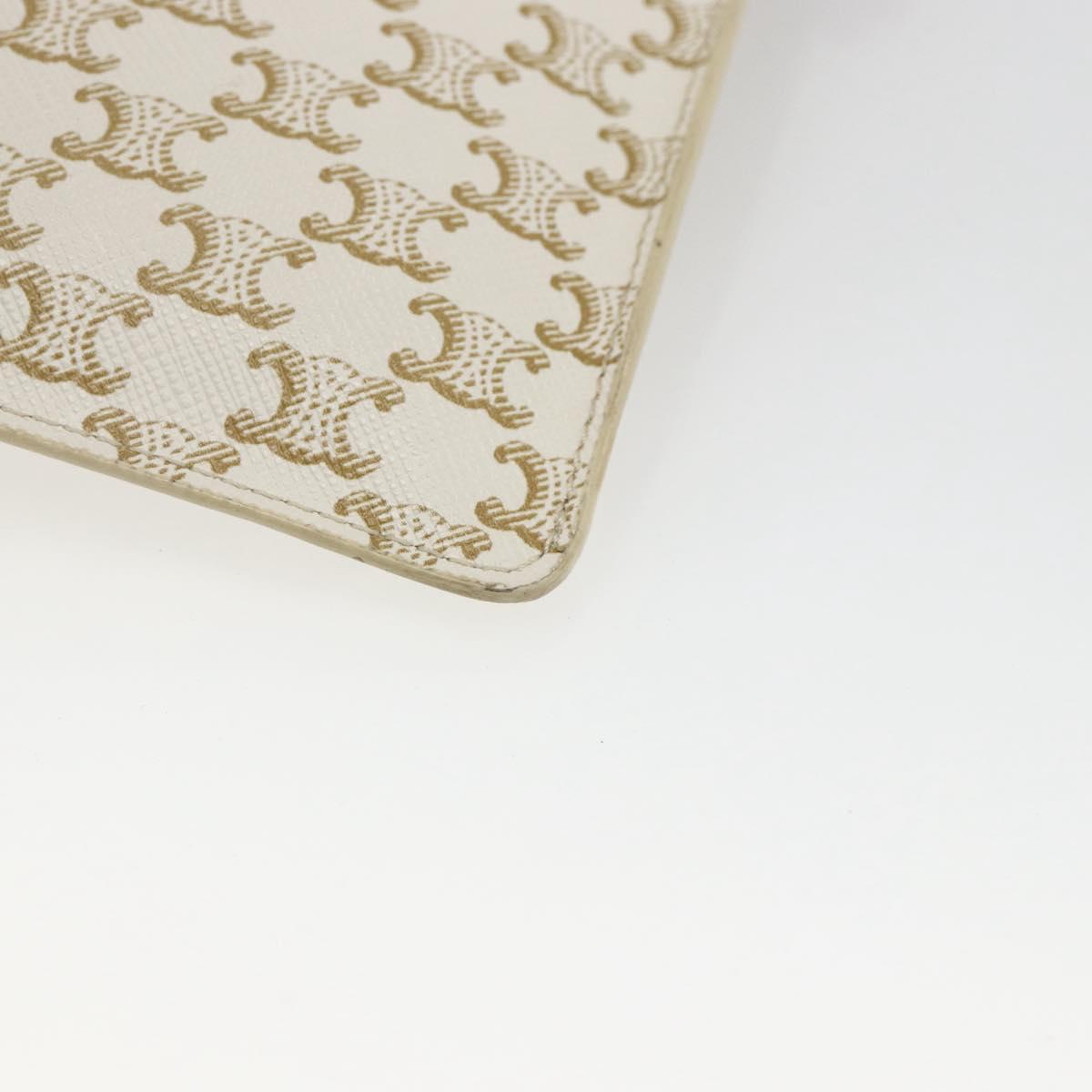 CELINE Triomphe Pouch Shoulder Bag PVC Beige Auth ka1704V
