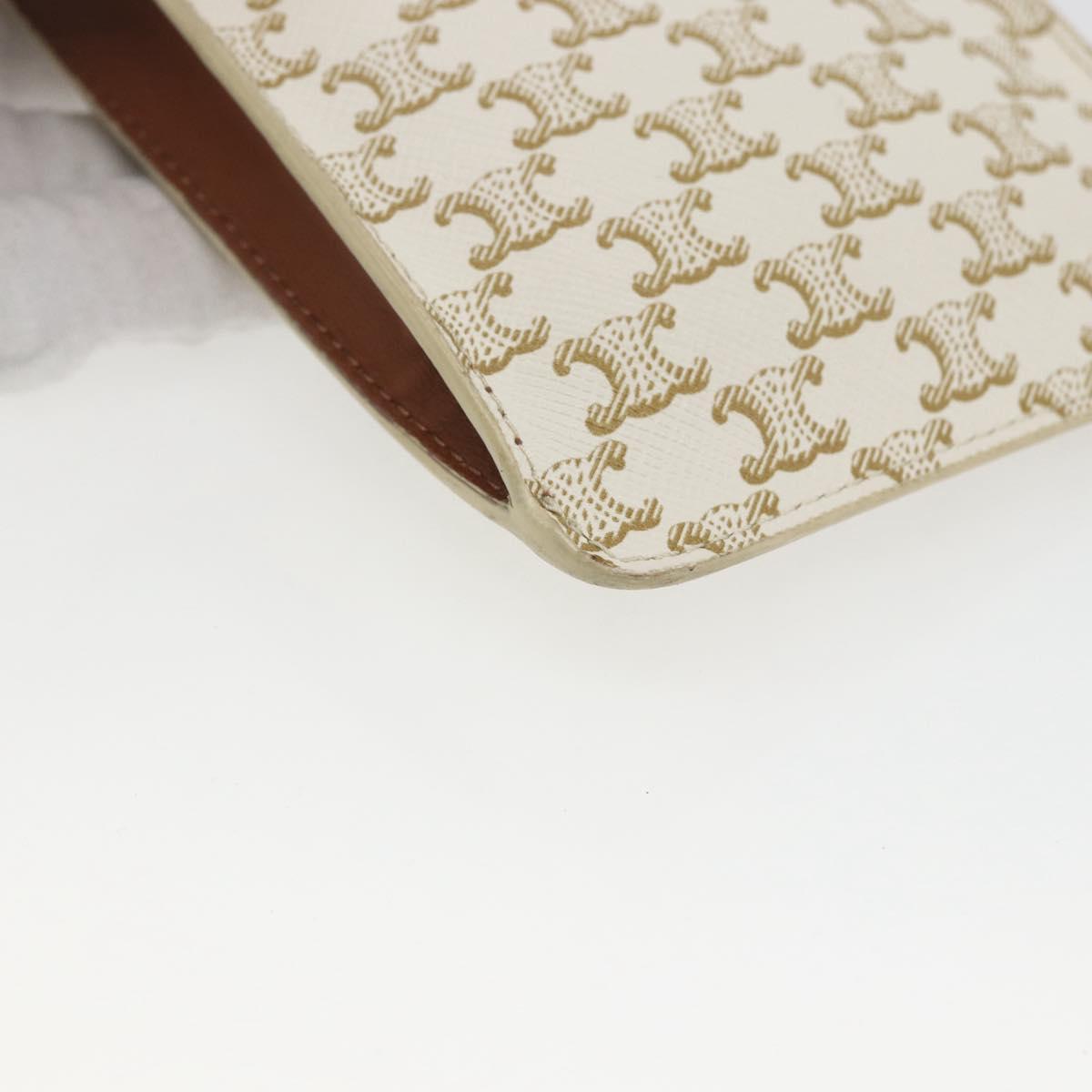 CELINE Triomphe Pouch Shoulder Bag PVC Beige Auth ka1704V