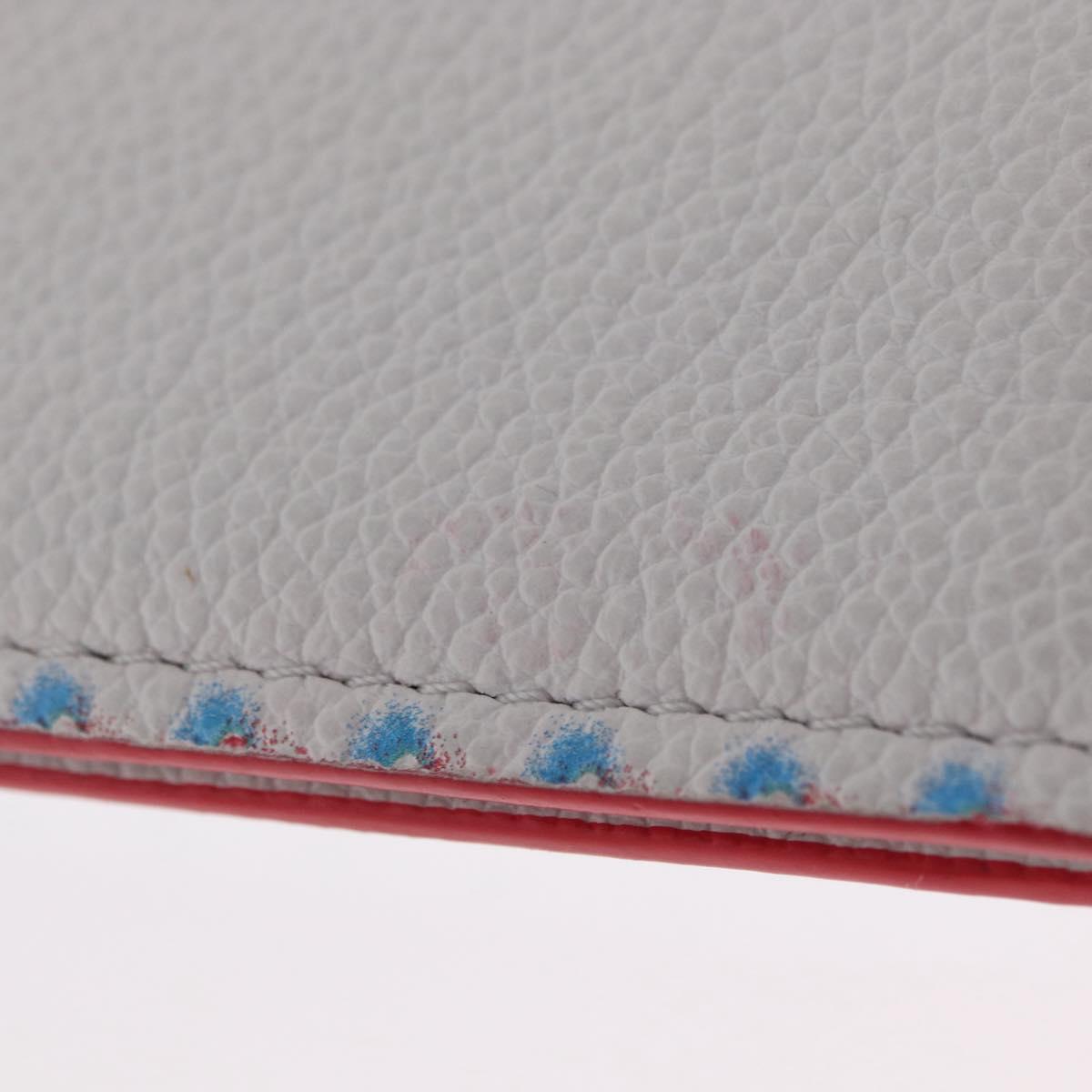 LOUIS VUITTON Damier Spray Double Zip Card Holder White M81430 LV Auth ka1706M