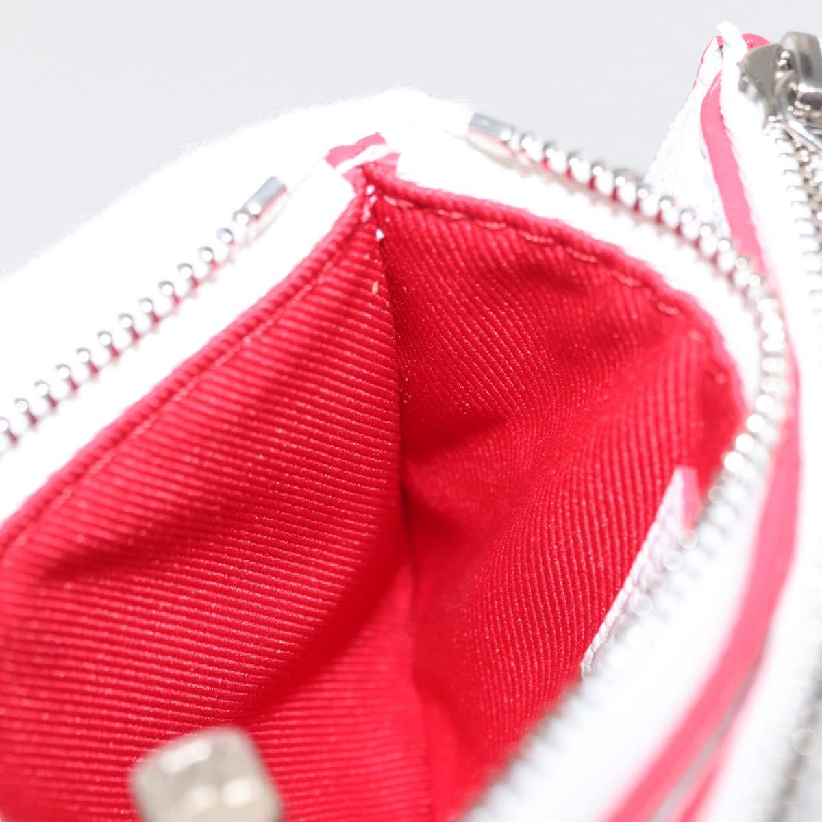 LOUIS VUITTON Damier Spray Double Zip Card Holder White M81430 LV Auth ka1706M
