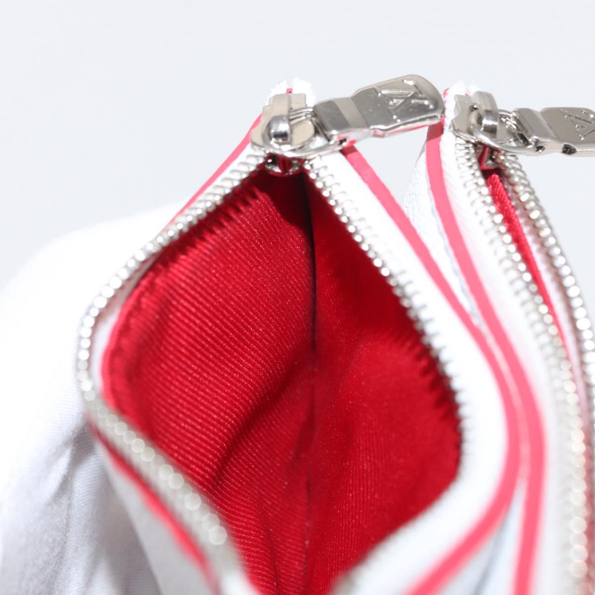 LOUIS VUITTON Damier Spray Double Zip Card Holder White M81430 LV Auth ka1706M