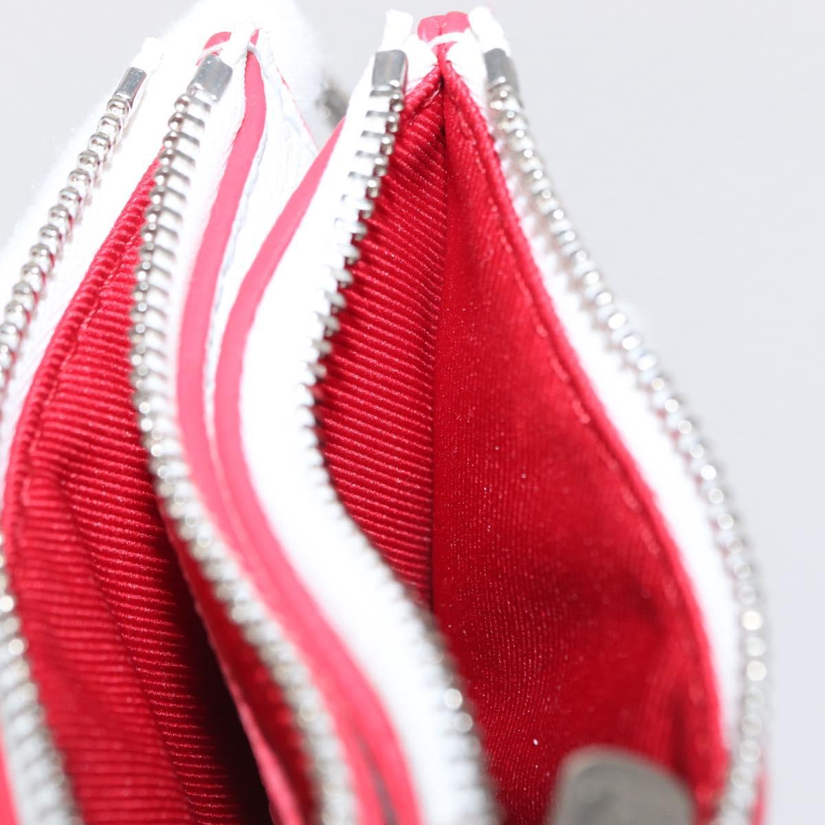 LOUIS VUITTON Damier Spray Double Zip Card Holder White M81430 LV Auth ka1706M