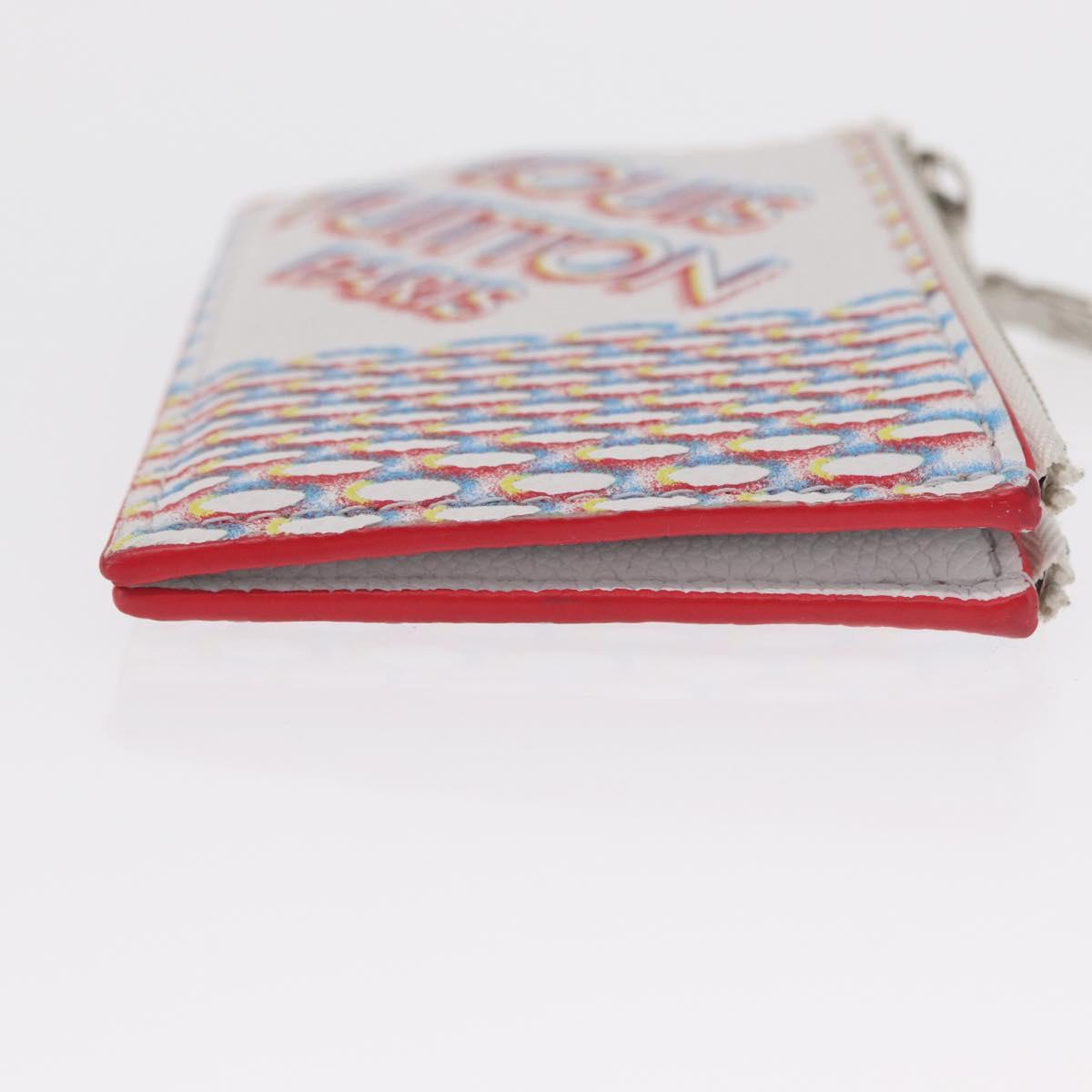 LOUIS VUITTON Damier Spray Double Zip Card Holder White M81430 LV Auth ka1706M