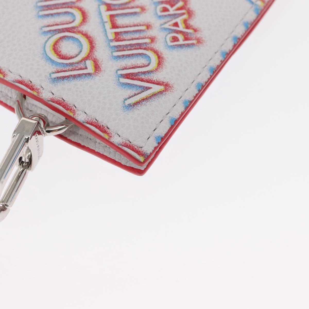 LOUIS VUITTON Damier Spray Double Zip Card Holder White M81430 LV Auth ka1706M