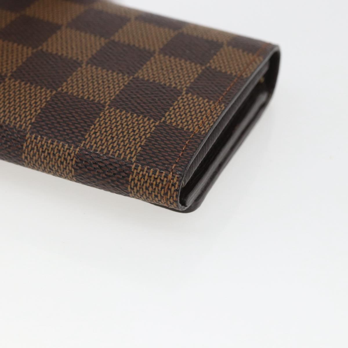 LOUIS VUITTON Damier Ebene Porte Monnaie Billets Tresor N61730 LV Auth ka1709
