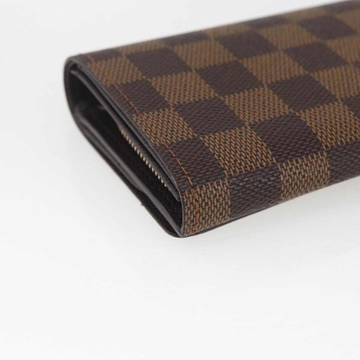 LOUIS VUITTON Damier Ebene Porte Monnaie Billets Tresor N61730 LV Auth ka1709