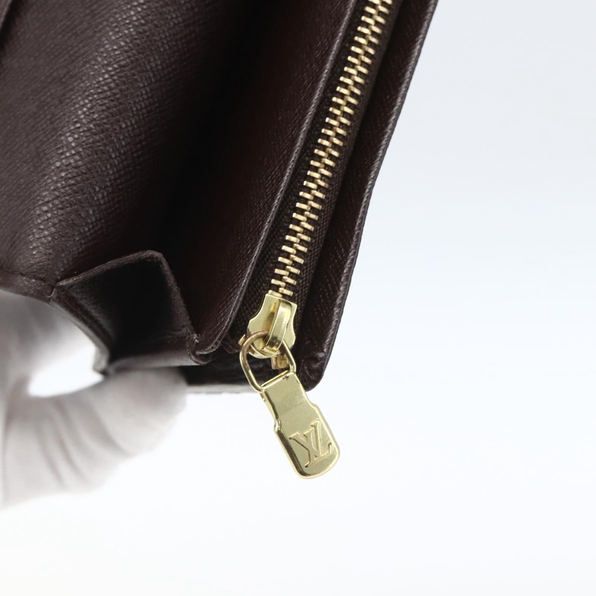 LOUIS VUITTON Damier Ebene Porte Monnaie Billets Tresor N61730 LV Auth ka1709