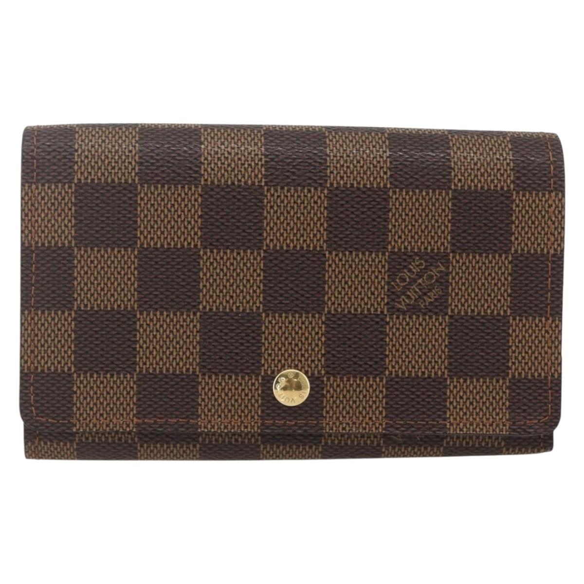 LOUIS VUITTON Damier Ebene Porte Monnaie Billets Tresor N61730 LV Auth ka1709