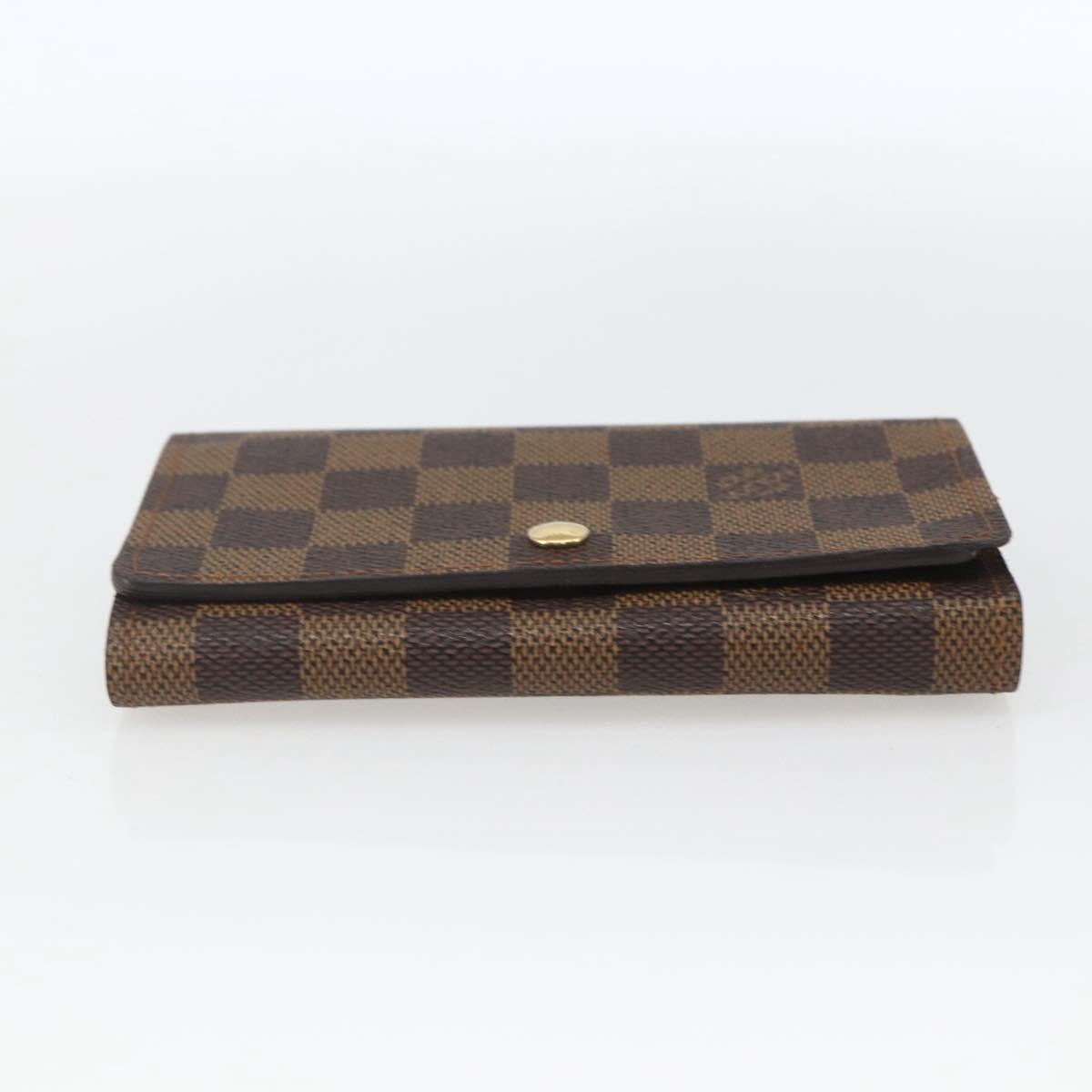 LOUIS VUITTON Damier Ebene Porte Monnaie Billets Tresor N61730 LV Auth ka1709